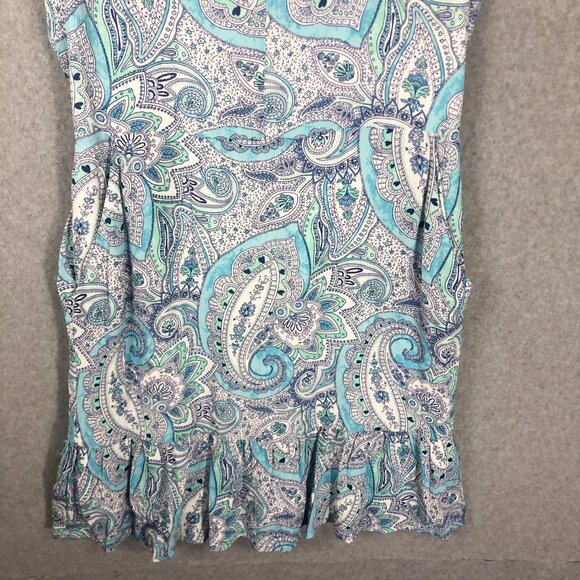 Cynthia Rowly Blue  Paisley Print Made in India Dress Size 10 - Picture 4 of 7